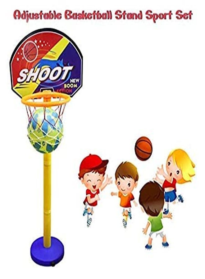 KAVIN Kids Height Adjustable Basket Ball Stand with Ball Indoor Outdoor Fun Play Set for Boys and Girls Multicolour Pack of 1 - Image 4